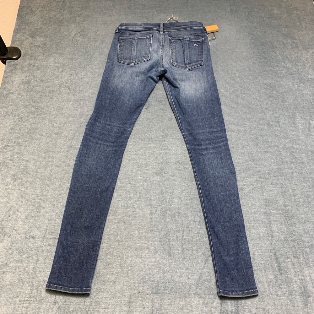 Rag & Bone Skinny Jeans Womens 24 Blue Denim Medium Wash Whiskering 5-Pockets